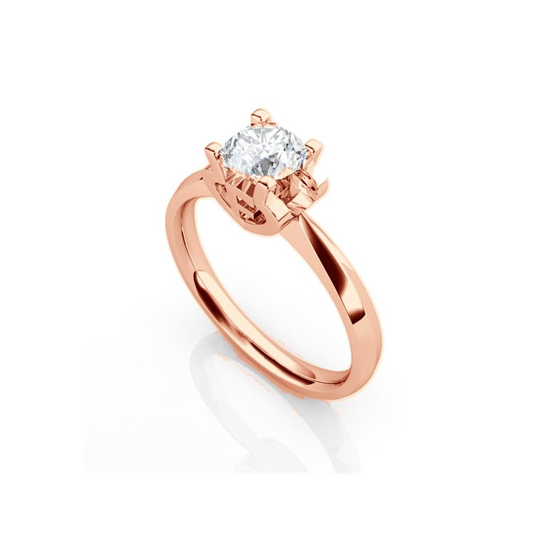 Anello iniziale - Lettera F - Diamante, oro rosa | Gemperles - 3