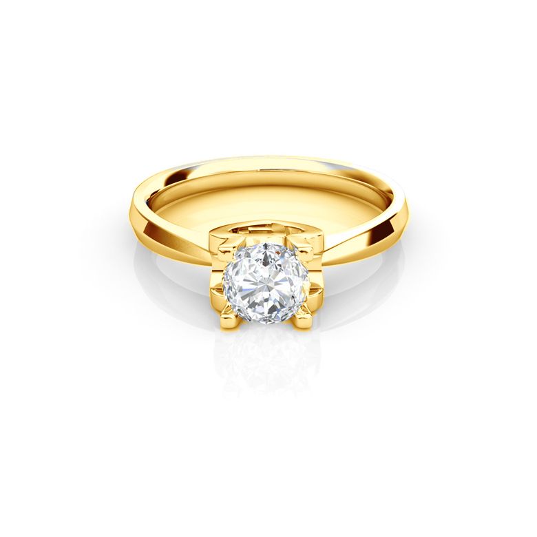 Anello iniziale - Lettera F - Diamante, oro giallo | Gemperles - 2