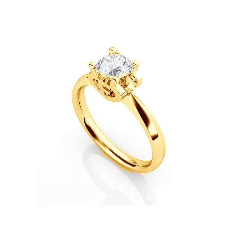 Anello iniziale - Lettera F - Diamante, oro giallo | Gemperles - 3