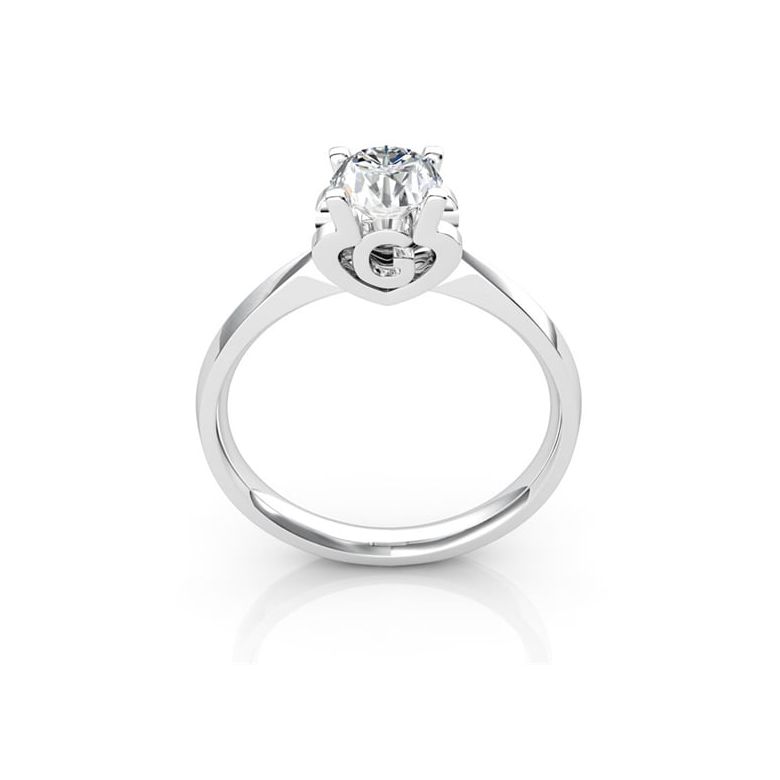 Anello Solitario Lettera Alfabeto G - Platino e Diamante | Gemperles - 1