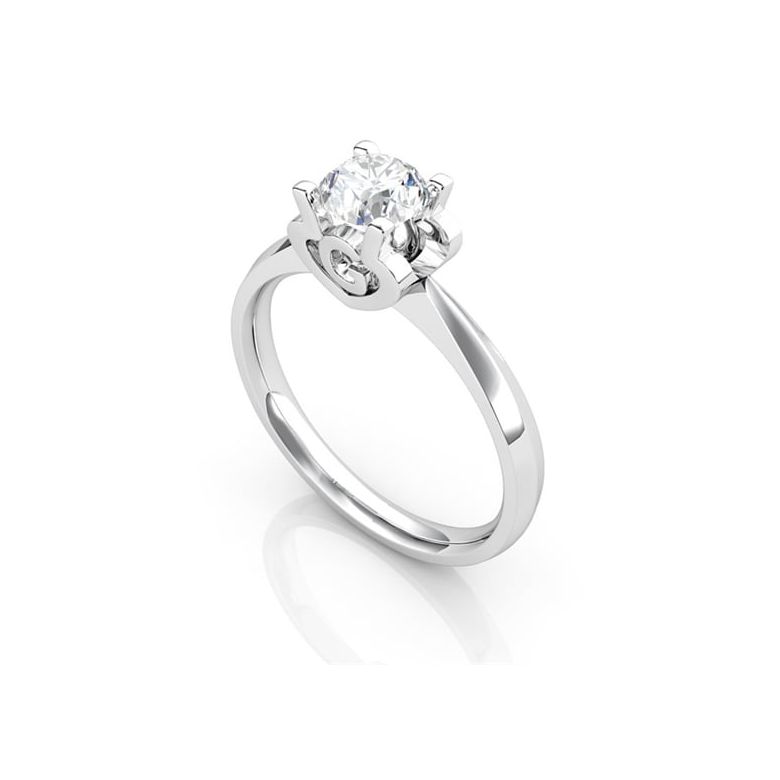 Anello Solitario Lettera Alfabeto G - Platino e Diamante | Gemperles - 2