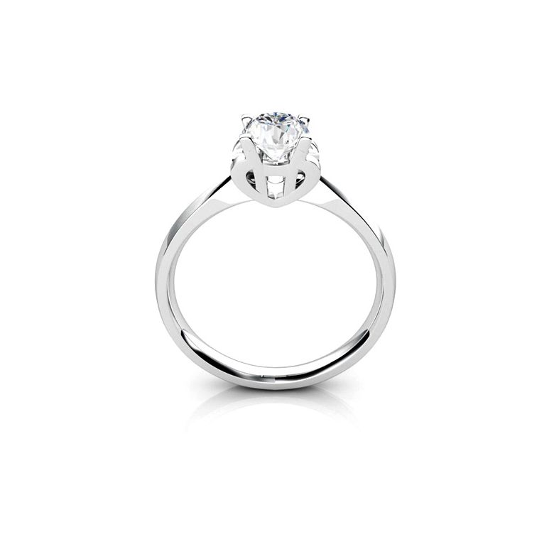 Anello Solitario Lettera Alfabeto H - Platino e Diamante | Gemperles - 1
