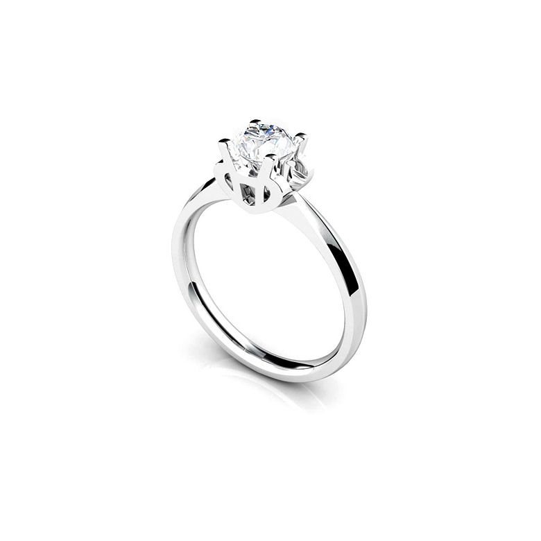 Anello Solitario Lettera Alfabeto H - Platino e Diamante | Gemperles - 3