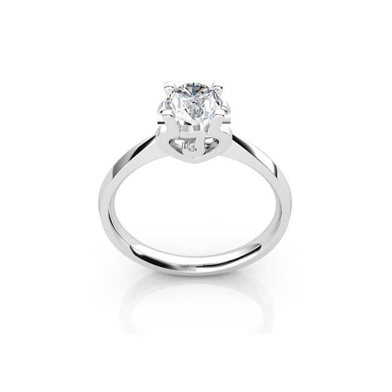 Anello iniziale - Lettera J - Diamante, platino | Gemperles - 1