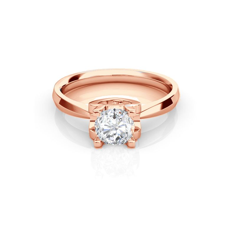 Anello iniziale - Lettera J - Diamante, oro rosa | Gemperles - 2