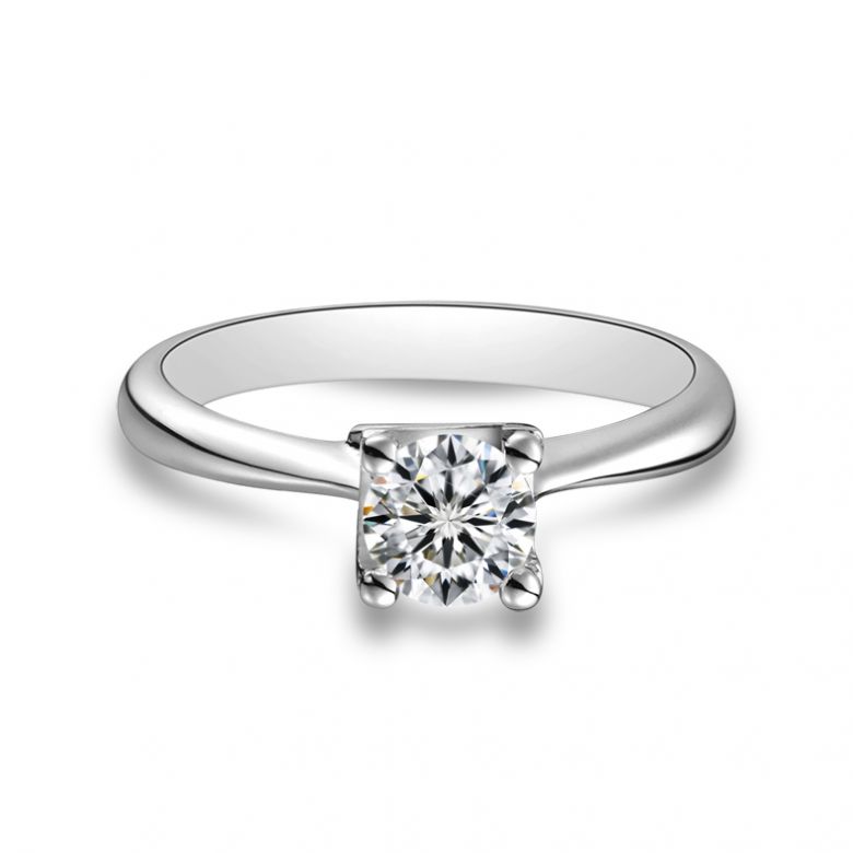 Anello Solitario Lettera Alfabeto K - Oro Bianco e Diamante | Gemperles - 3