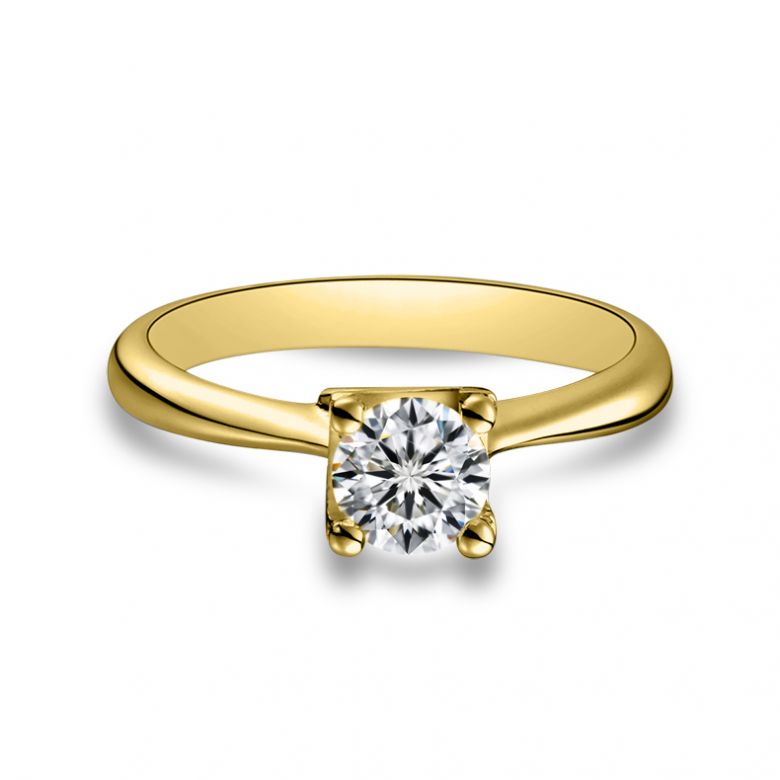Anello Solitario Lettera Alfabeto K - Oro Giallo e Diamante | Gemperles - 3