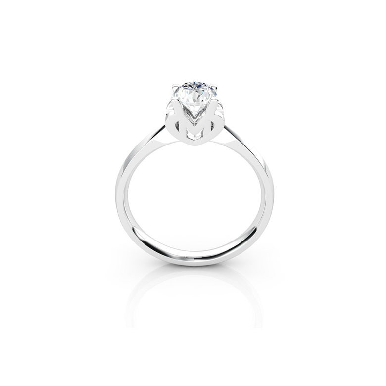 Anello iniziale - Lettera M - Diamante, platino | Gemperles - 1