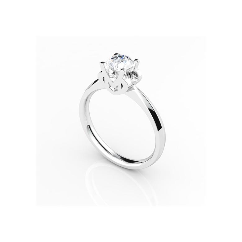 Anello iniziale - Lettera M - Diamante, platino | Gemperles - 3