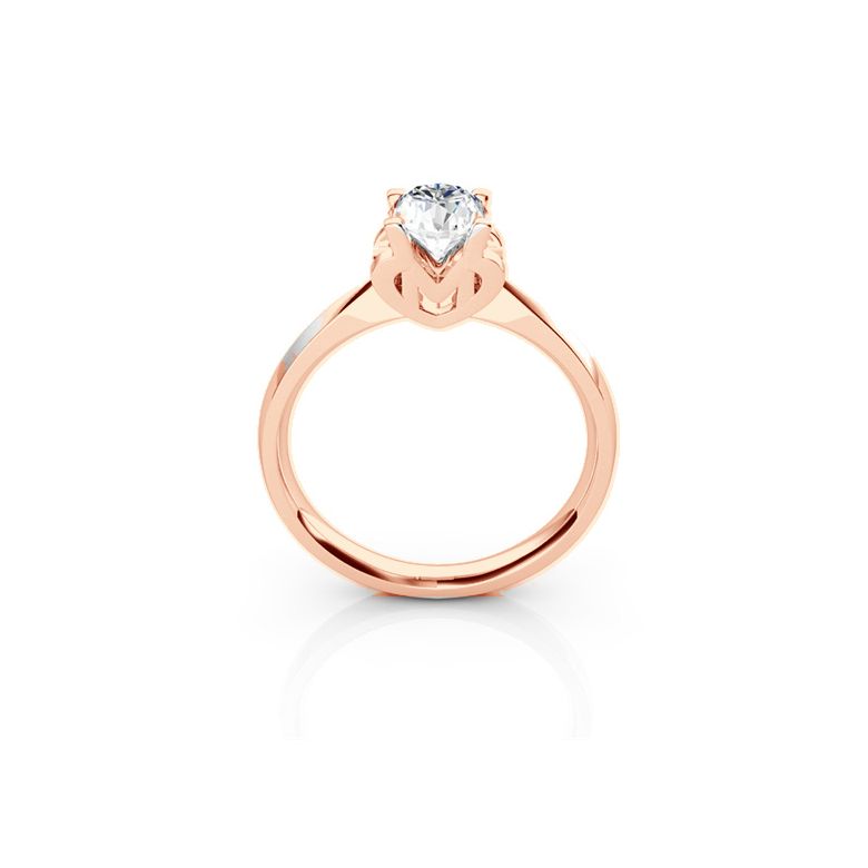 Anello iniziale - Lettera M - Diamante, oro rosa | Gemperles - 1