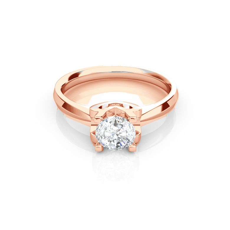 Anello iniziale - Lettera M - Diamante, oro rosa | Gemperles - 2