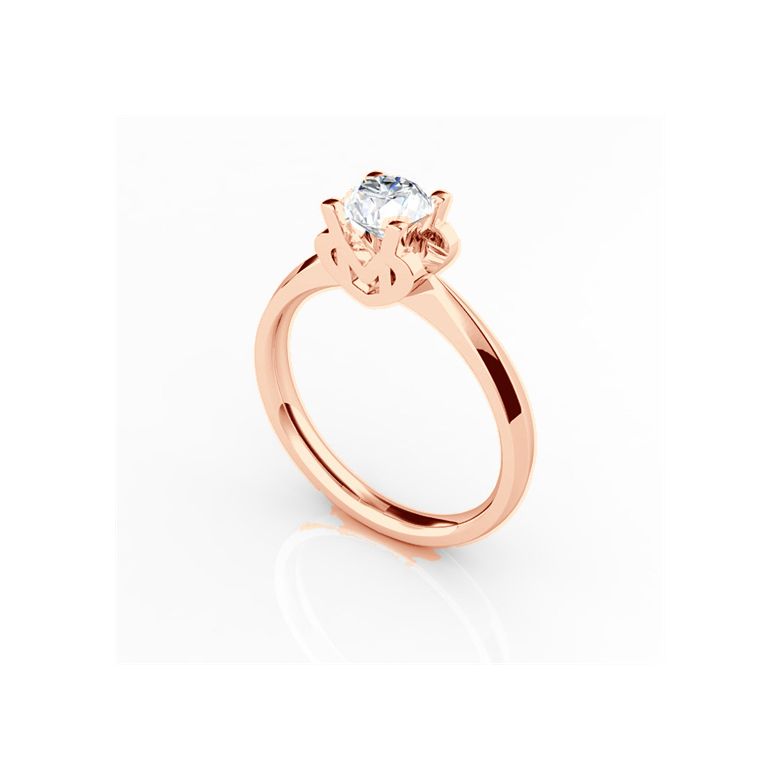 Anello iniziale - Lettera M - Diamante, oro rosa | Gemperles - 3