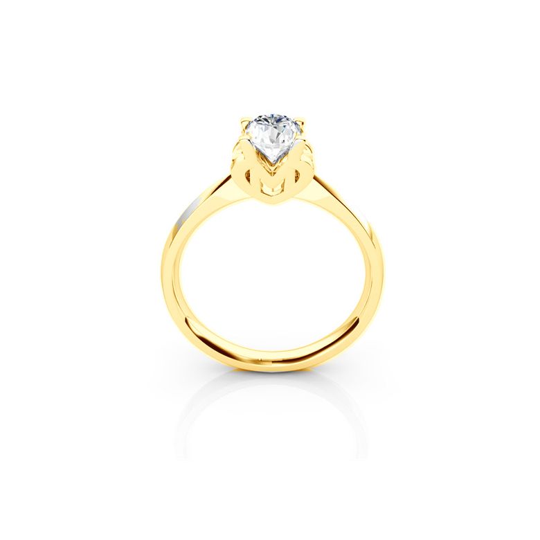 Anello iniziale - Lettera M - Diamante, oro giallo | Gemperles - 1