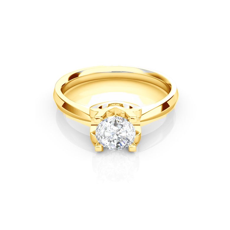 Anello iniziale - Lettera M - Diamante, oro giallo | Gemperles - 2