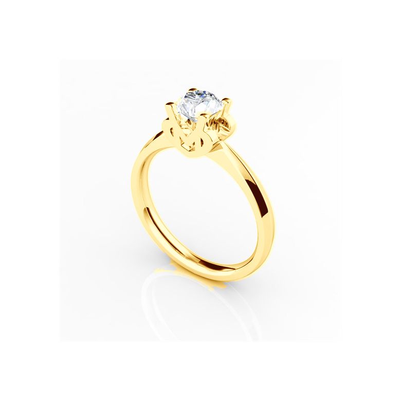 Anello iniziale - Lettera M - Diamante, oro giallo | Gemperles - 3