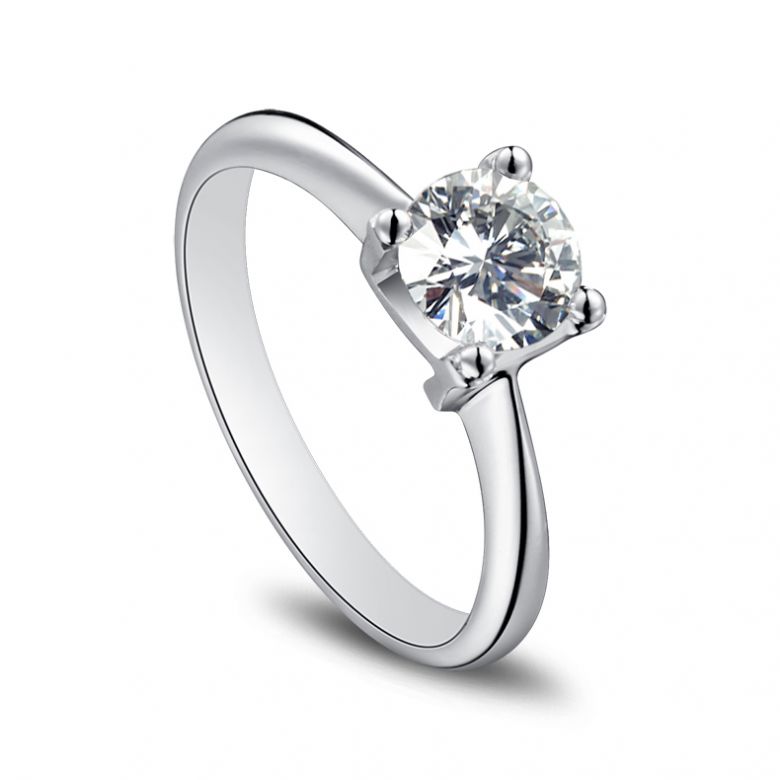 Anello Solitario Lettera Alfabeto N - Platino e Diamante | Gemperles - 2