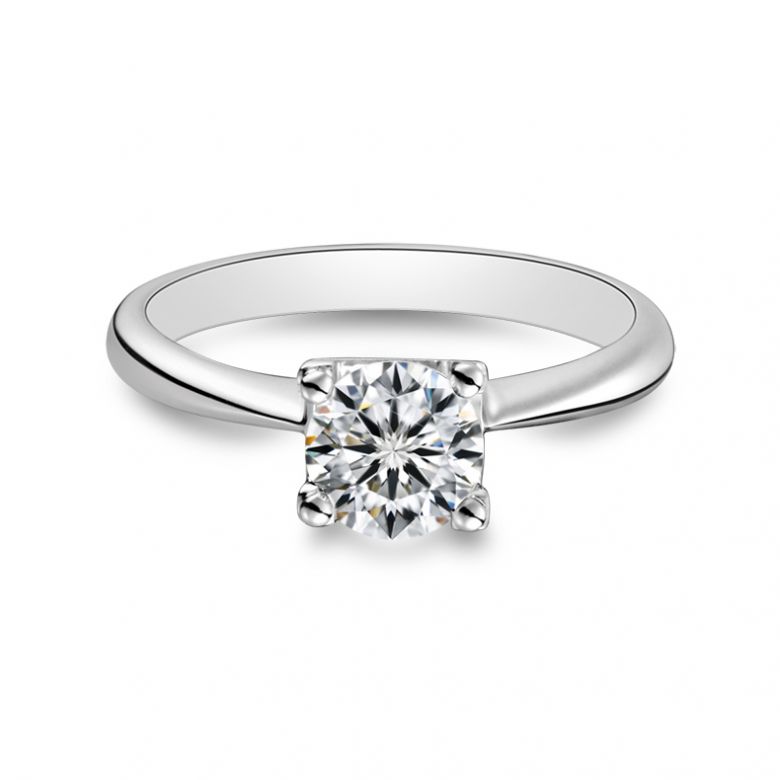 Anello Solitario Lettera Alfabeto N - Platino e Diamante | Gemperles - 4