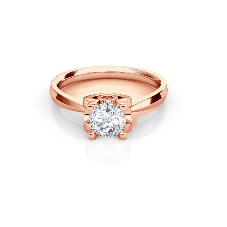 Anello iniziale - Lettera O - Diamante, oro rosa | Gemperles - 2