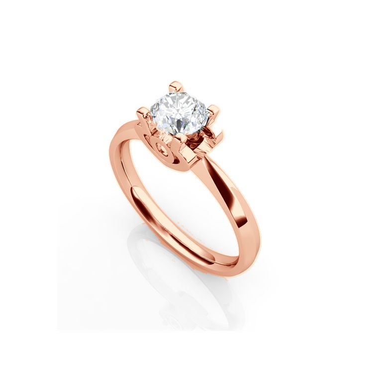 Anello iniziale - Lettera O - Diamante, oro rosa | Gemperles - 3