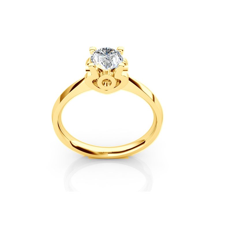 Anello iniziale - Lettera O - Diamante, oro giallo | Gemperles - 1