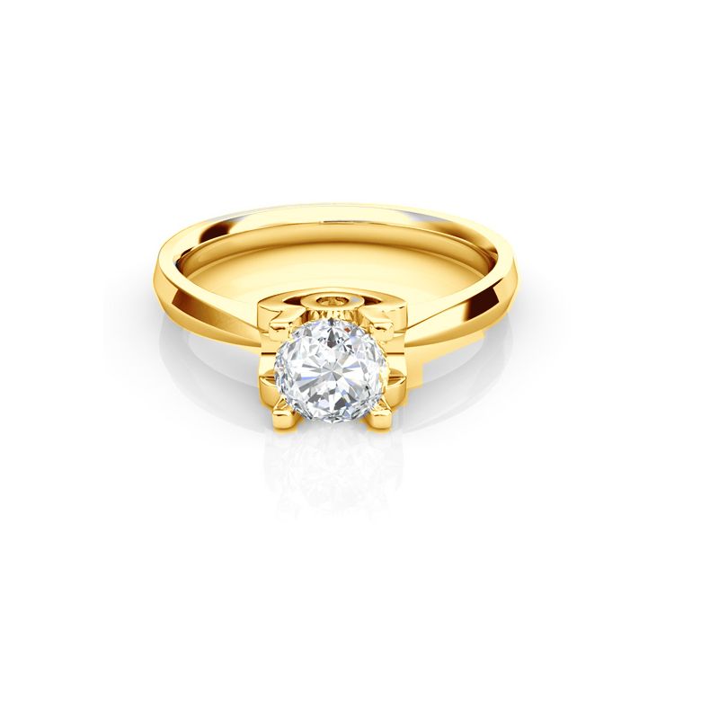 Anello iniziale - Lettera O - Diamante, oro giallo | Gemperles - 2