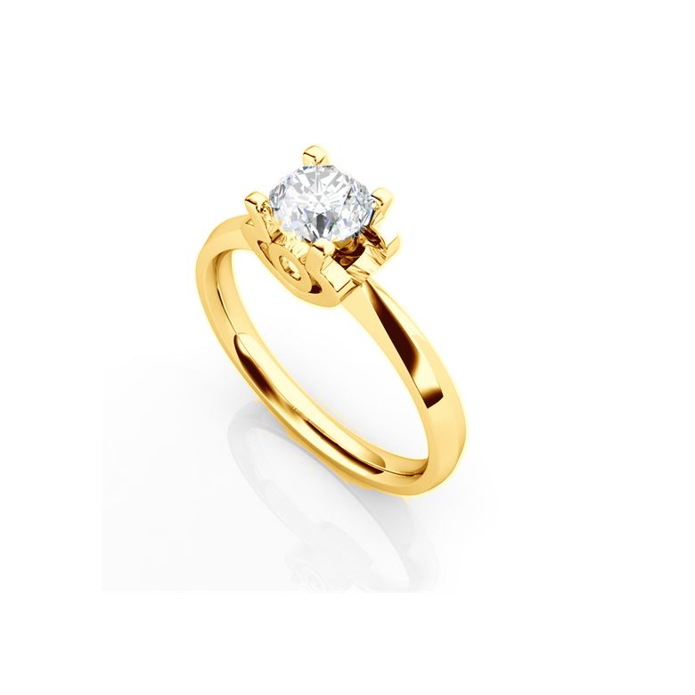 Anello iniziale - Lettera O - Diamante, oro giallo | Gemperles - 3