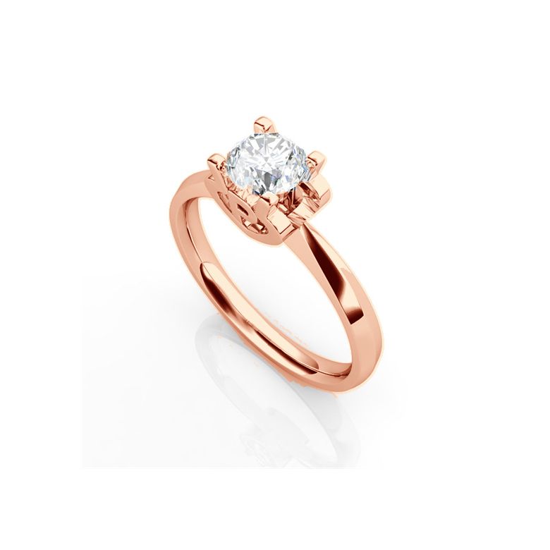 Anello iniziale - Lettera P - Diamante, oro rosa | Gemperles - 3
