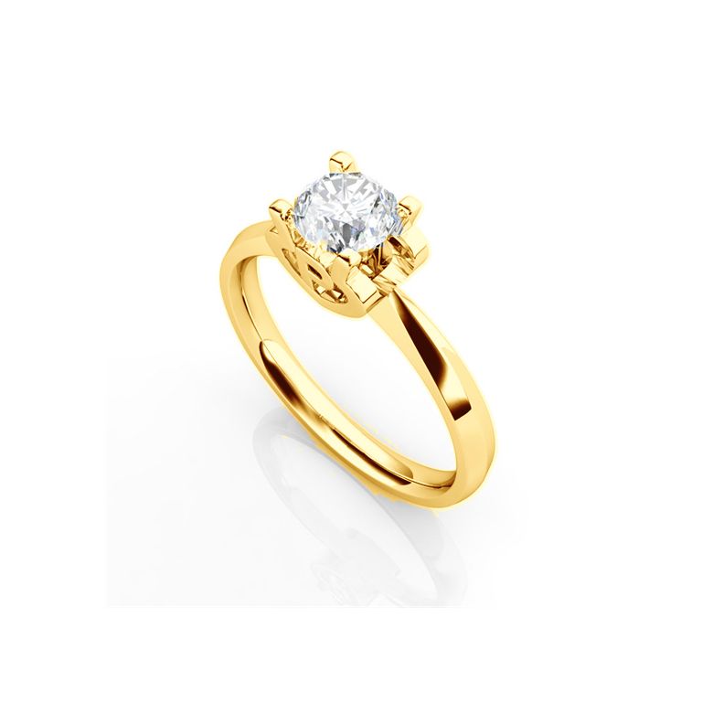 Anello iniziale - Lettera P - Diamante, oro giallo | Gemperles - 3