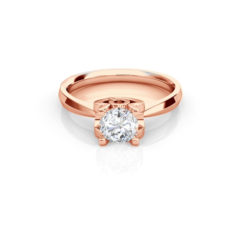 Anello iniziale - Lettera Q - Diamante, oro rosa | Gemperles - 2