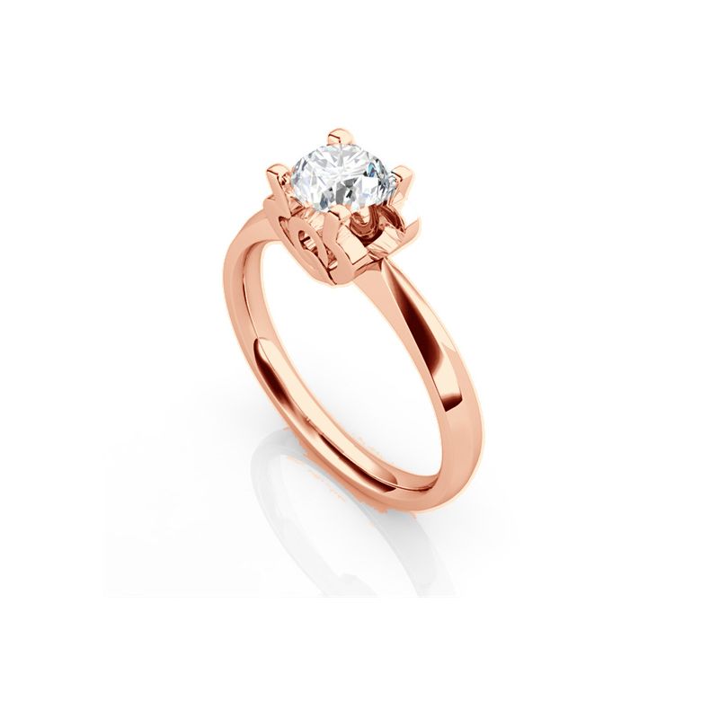 Anello iniziale - Lettera Q - Diamante, oro rosa | Gemperles - 3