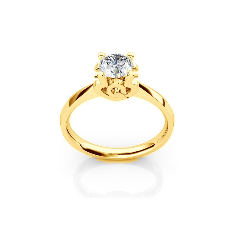 Anello iniziale - Lettera Q - Diamante, oro giallo | Gemperles - 1