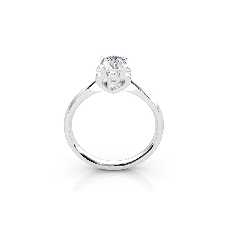 Anello iniziale - Lettera R - Diamante, platino | Gemperles - 1