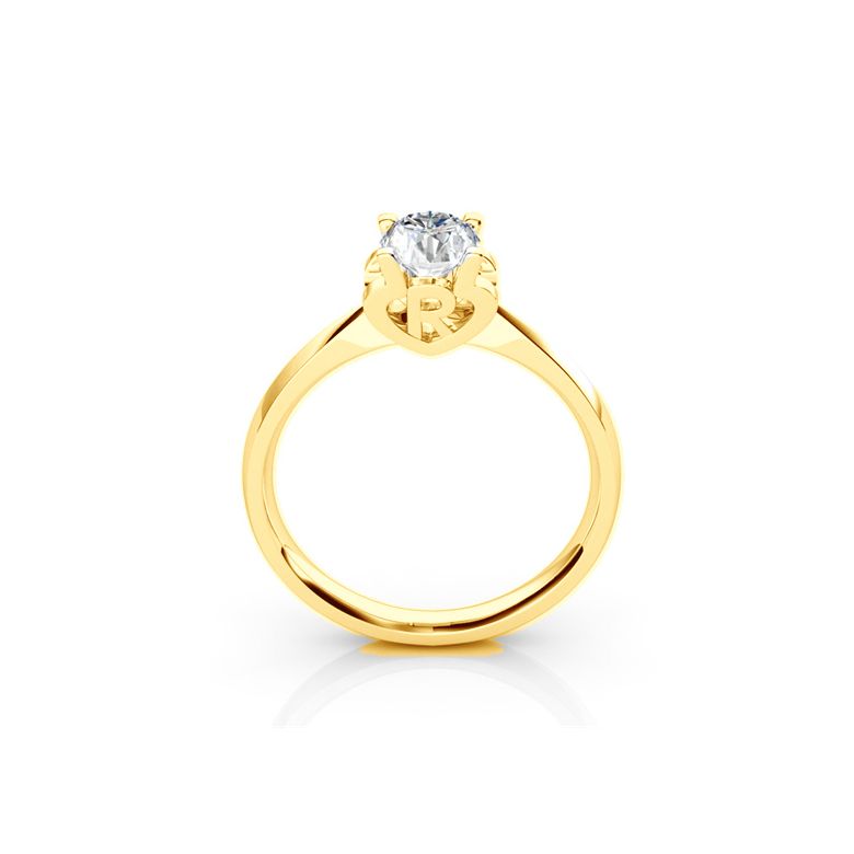 Anello iniziale - Lettera R - Diamante, oro giallo | Gemperles - 1