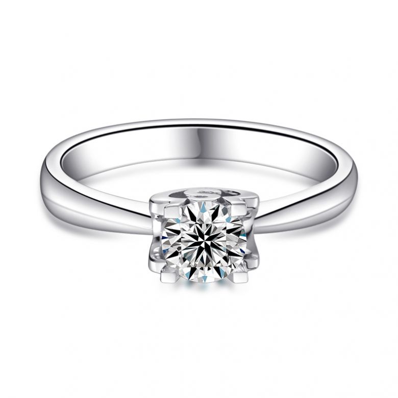 Anello Solitario Lettera Alfabeto S - Platino e Diamante | Gemperles - 3