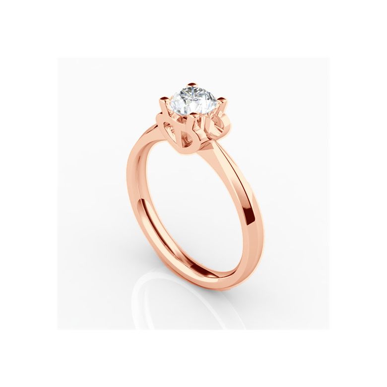 Anello iniziale - Lettera T - Diamante, oro rosa | Gemperles - 3