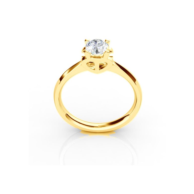 Anello iniziale - Lettera T - Diamante, oro giallo | Gemperles - 1