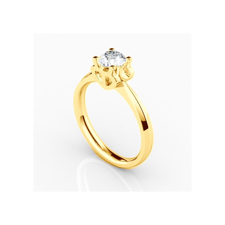 Anello iniziale - Lettera T - Diamante, oro giallo | Gemperles - 3