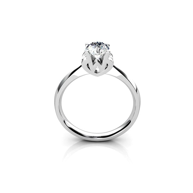 Anello Solitario Lettera Alfabeto W - Platino e Diamante | Gemperles - 1