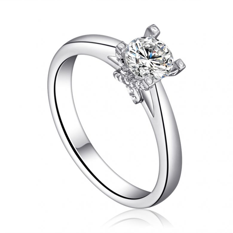 Anello Solitario Lettera Alfabeto X - Platino e Diamante | Gemperles - 3