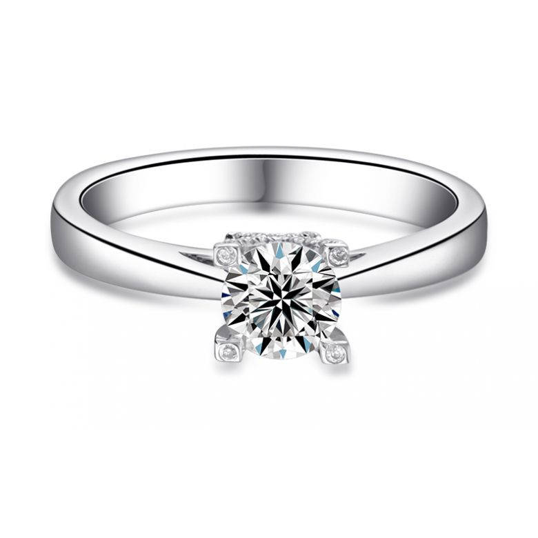 Anello Solitario Lettera Alfabeto X - Platino e Diamante | Gemperles - 4