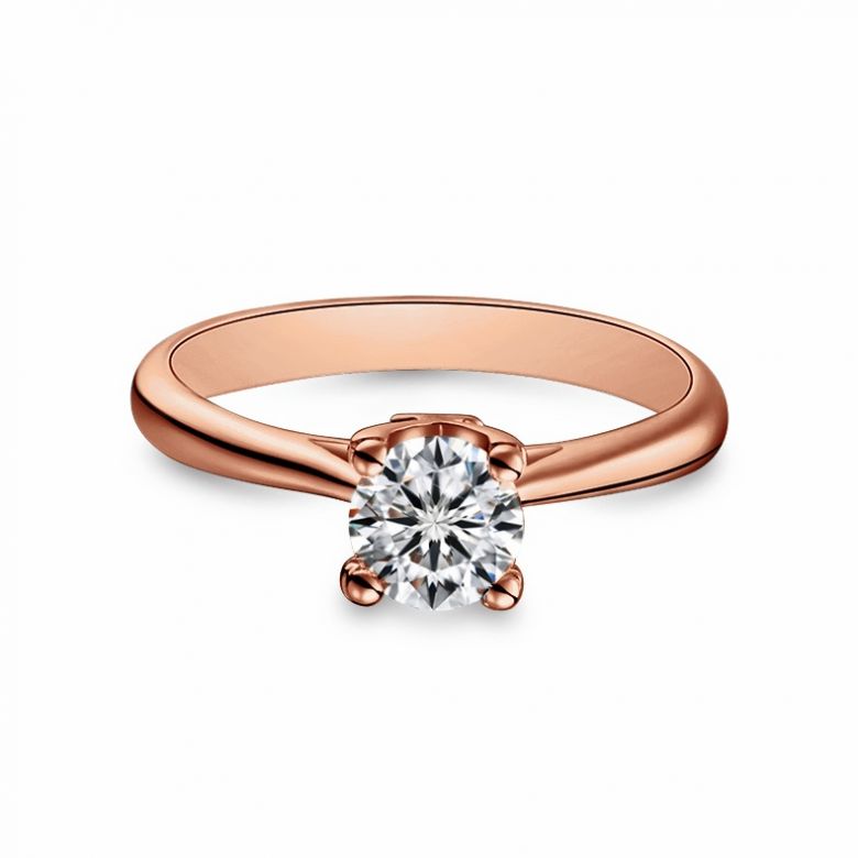 Anello Solitario Lettera Alfabeto Y - Oro Rosa e Diamante | Gemperles - 3