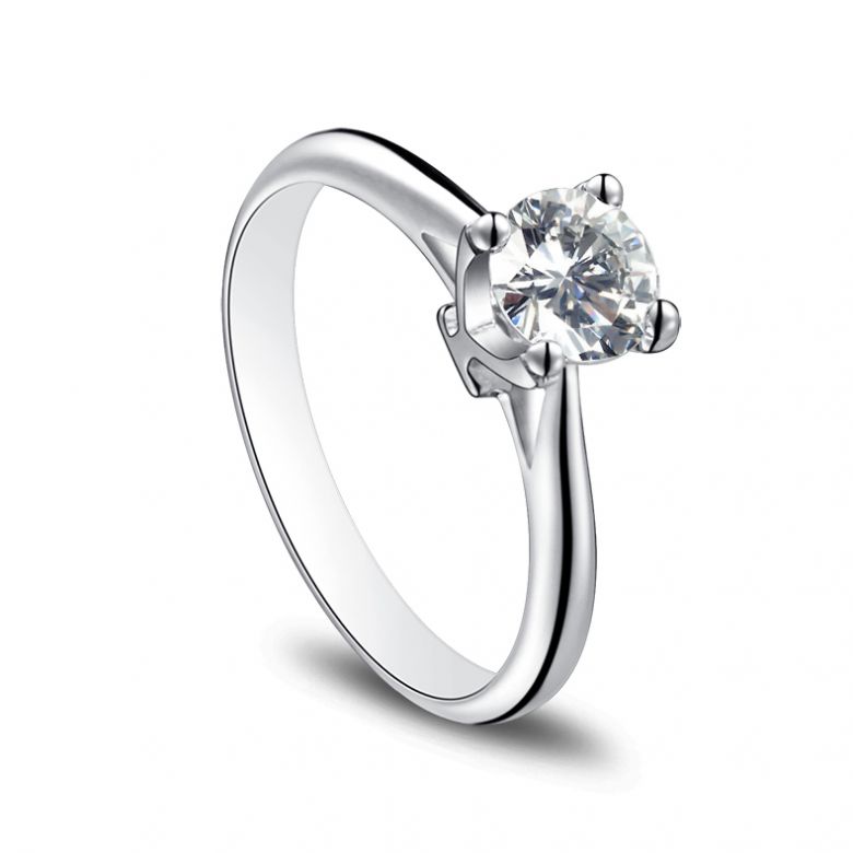 Anello Solitario Lettera Alfabeto Y - Oro Bianco e Diamante | Gemperles - 2