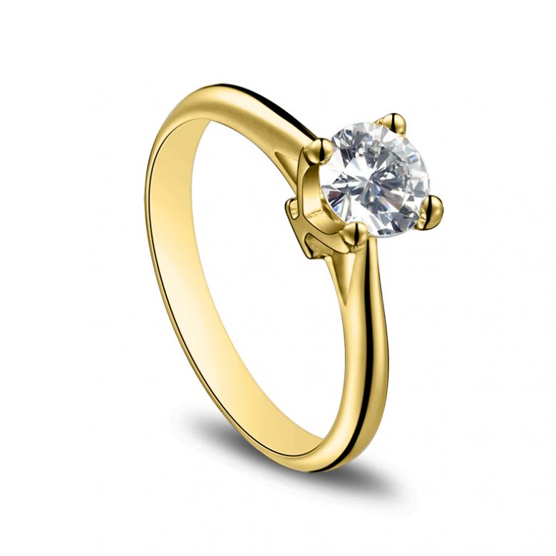 Anello Solitario Lettera Alfabeto Y - Oro Giallo e Diamante | Gemperles - 2