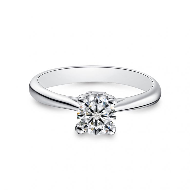Anello Solitario Lettera Alfabeto Y - Oro Bianco e Diamante | Gemperles - 3