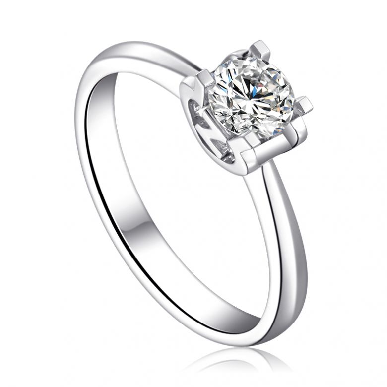 Anello Solitario Lettera Alfabeto Z - Platino e Diamante | Gemperles - 2