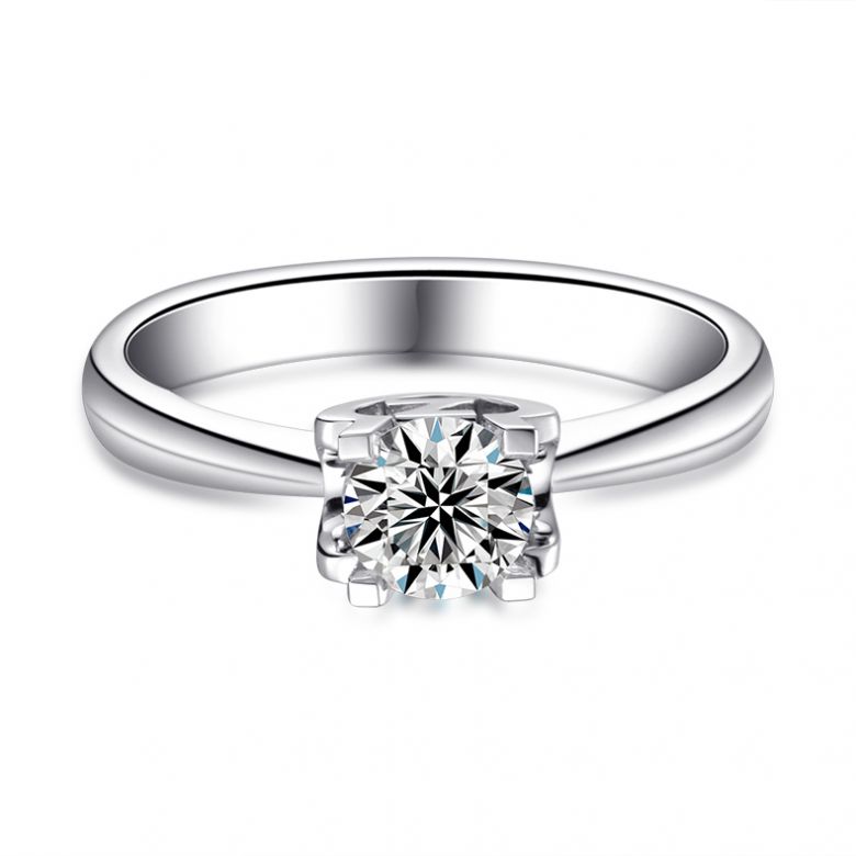 Anello Solitario Lettera Alfabeto Z - Platino e Diamante | Gemperles - 3