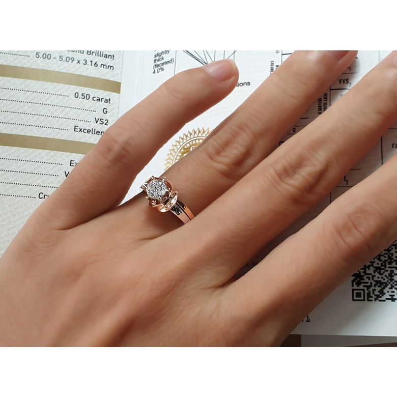Anello di Fidanzamento Doppio Insieme - Oro Bianco & Rosa, Diamanti | Gemperles - 5