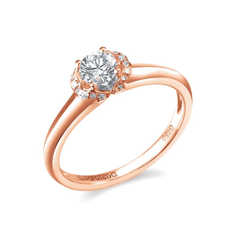 Anello di Fidanzamento Solitario Achille - Oro Rosa & Diamanti | Gemperles - 1