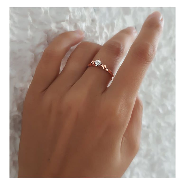 Anello di Fidanzamento Weston - Oro Rosa e Diamante Solitario | Gemperles - 3