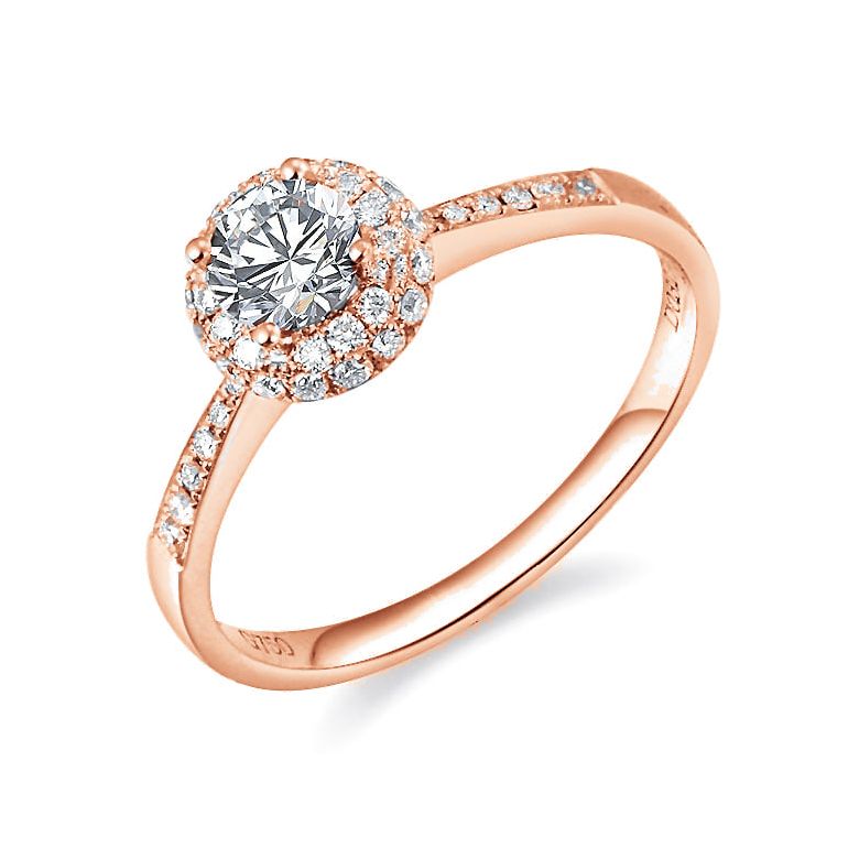Anello di Fidanzamento Composto Ancolie - Oro Rosa 18kt & Diamanti | Gemperles - 1